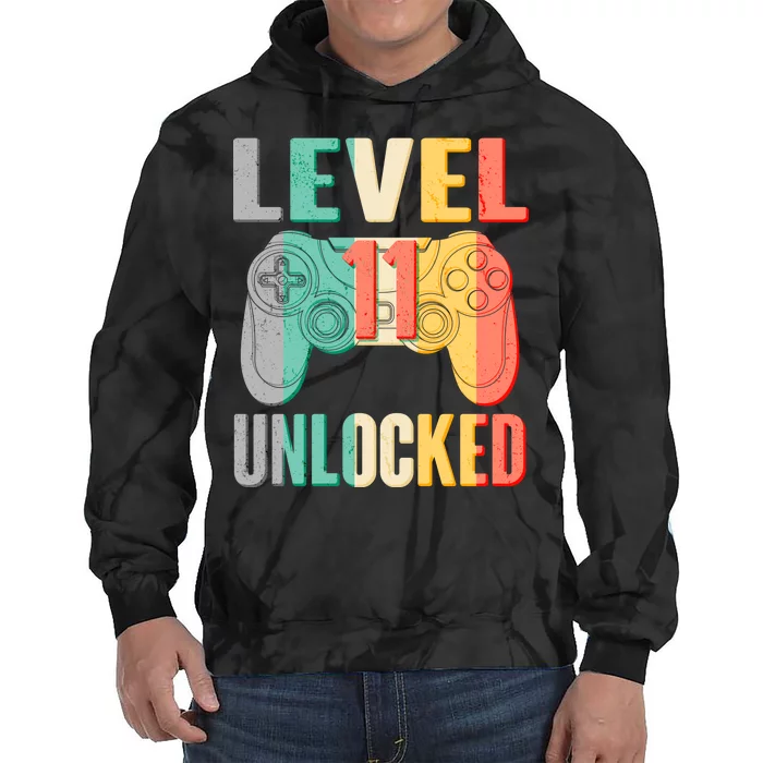 Level 11 Unlocked 11th Birthday Tie Dye Hoodie