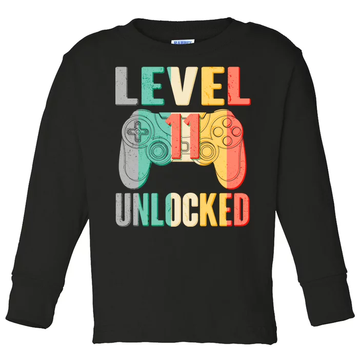 Level 11 Unlocked 11th Birthday Toddler Long Sleeve Shirt