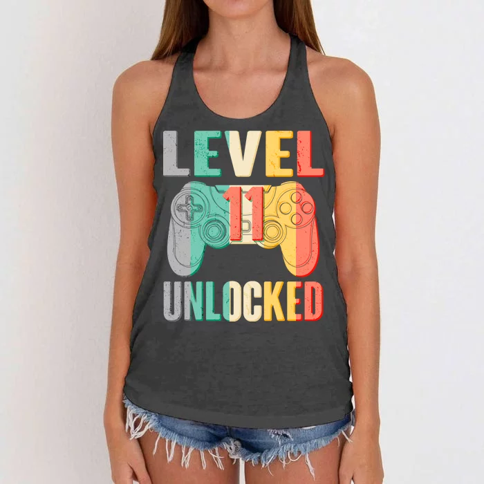 Level 11 Unlocked 11th Birthday Women's Knotted Racerback Tank