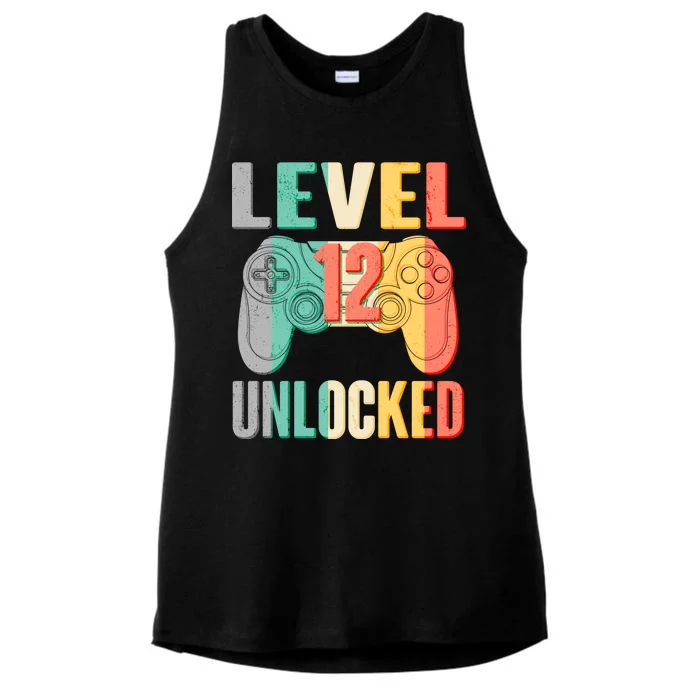 Level 12 Unlocked Twelve Years Old Ladies Tri-Blend Wicking Tank