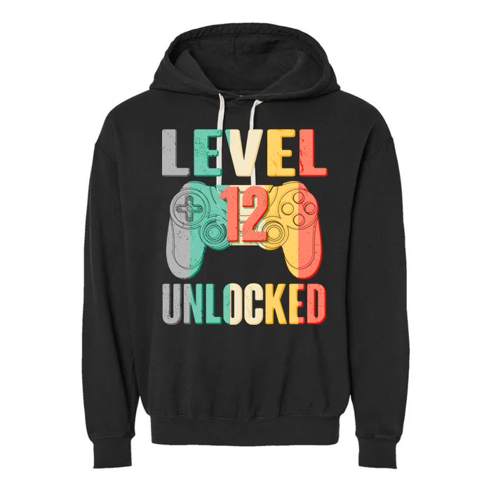 Level 12 Unlocked Twelve Years Old Garment-Dyed Fleece Hoodie