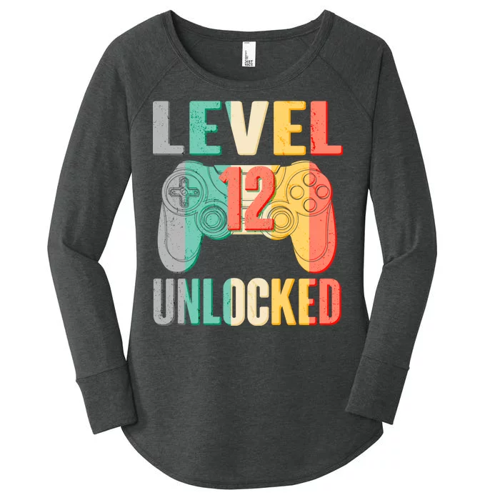 Level 12 Unlocked Twelve Years Old Women's Perfect Tri Tunic Long Sleeve Shirt