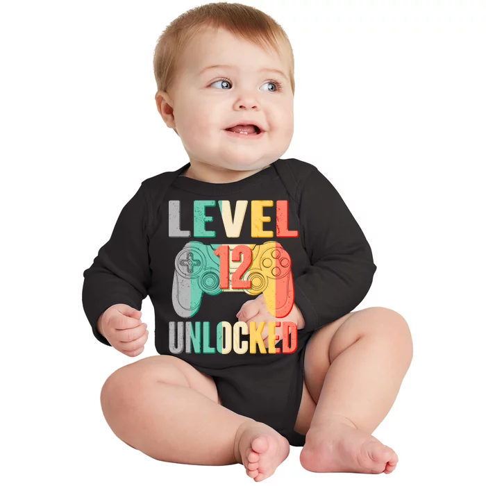 Level 12 Unlocked Twelve Years Old Baby Long Sleeve Bodysuit