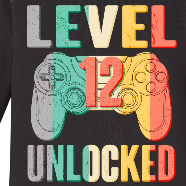 Level 12 Unlocked Twelve Years Old Baby Long Sleeve Bodysuit