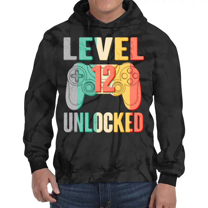 Level 12 Unlocked Twelve Years Old Tie Dye Hoodie