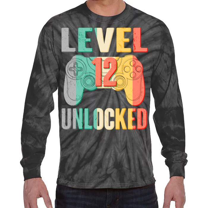 Level 12 Unlocked Twelve Years Old Tie-Dye Long Sleeve Shirt