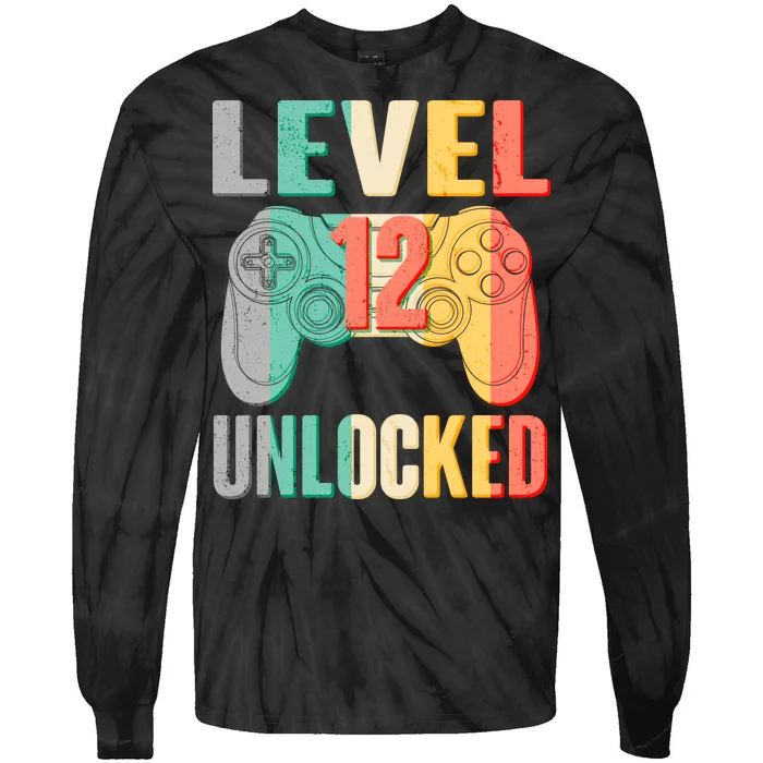 Level 12 Unlocked Twelve Years Old Tie-Dye Long Sleeve Shirt