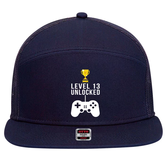 Level 13 Unlocked Official Teenager 7 Panel Mesh Trucker Snapback Hat