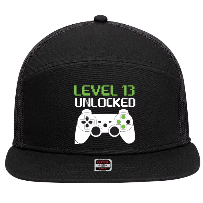 Level 13 Unlocked Teenager 7 Panel Mesh Trucker Snapback Hat