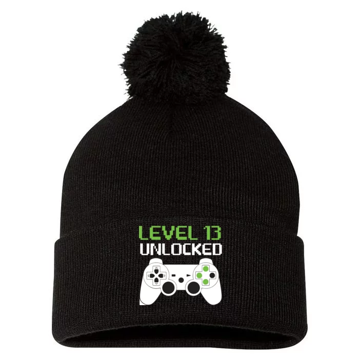 Level 13 Unlocked Teenager Pom Pom 12in Knit Beanie