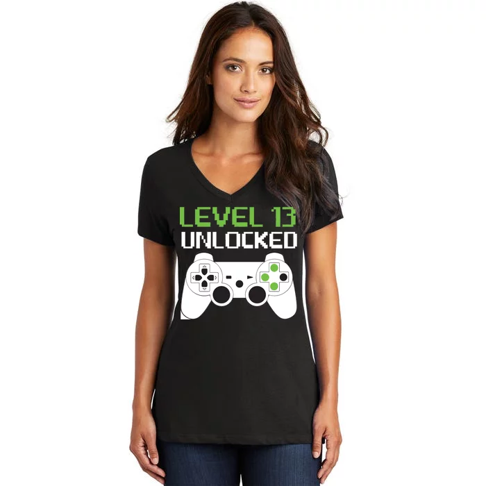 Level 13 Unlocked Teenager Women's V-Neck T-Shirt