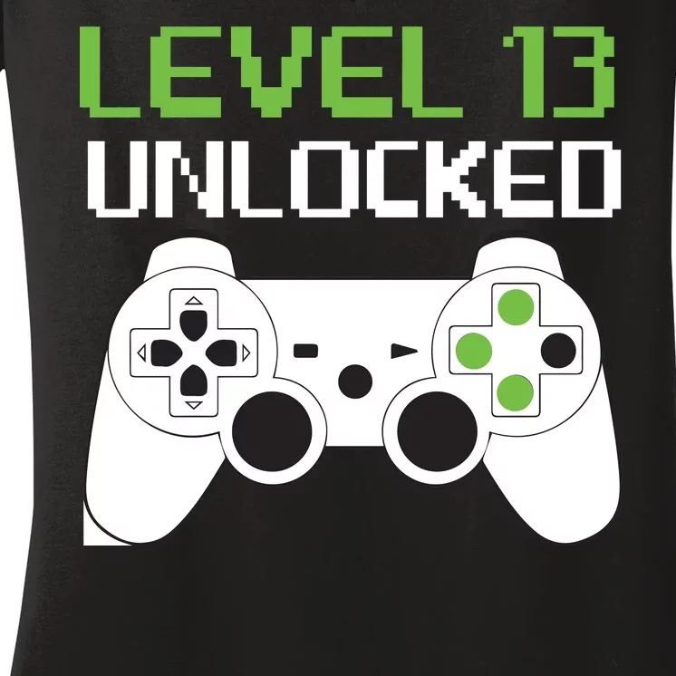 Level 13 Unlocked Teenager Women's V-Neck T-Shirt