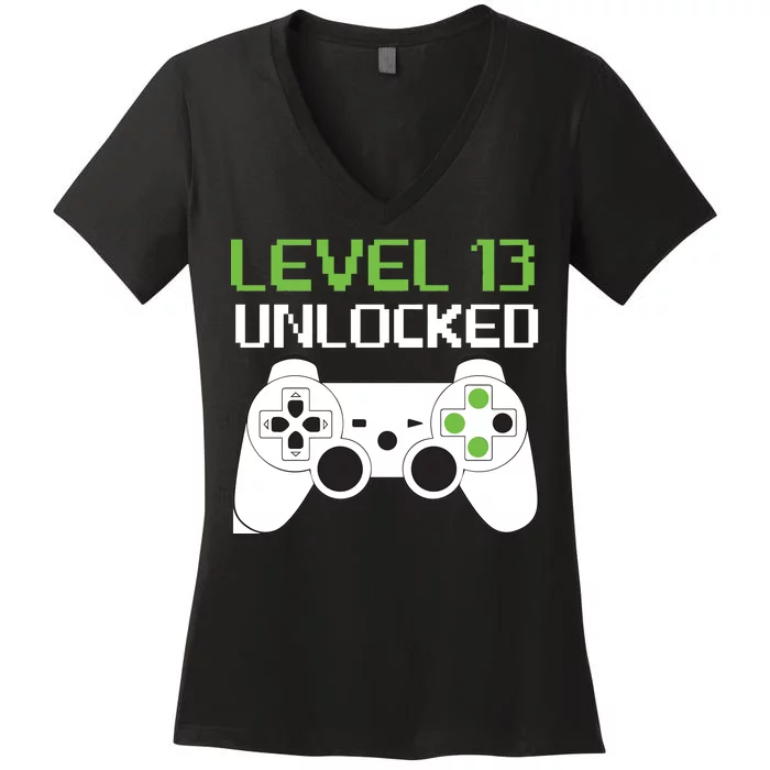 Level 13 Unlocked Teenager Women's V-Neck T-Shirt