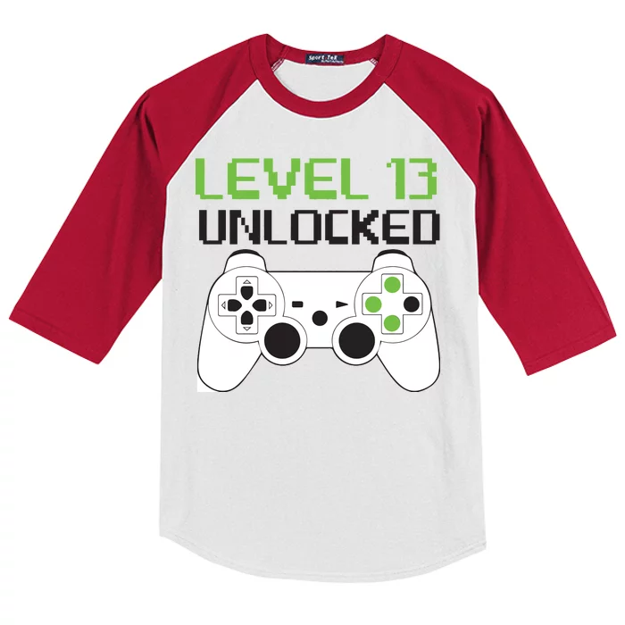 Level 13 Unlocked Teenager Kids Colorblock Raglan Jersey