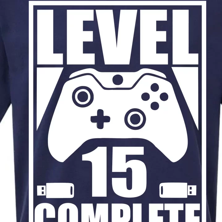 Level 15 Complete Video Gamer 15th Birthday Sueded Cloud Jersey T-Shirt