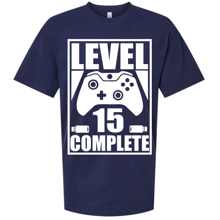 Level 15 Complete Video Gamer 15th Birthday Sueded Cloud Jersey T-Shirt