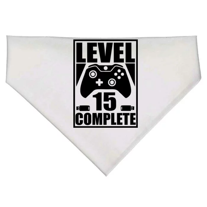 Level 15 Complete Video Gamer 15th Birthday USA-Made Doggie Bandana