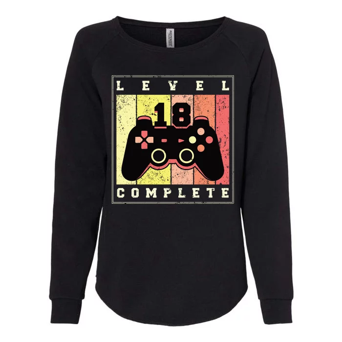 Level 18 Complete Gaming 18th Birthday Womens California Wash Sweatshirt