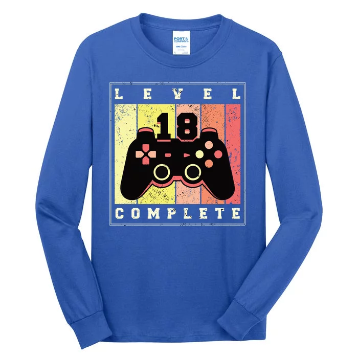 Level 18 Complete Gaming 18th Birthday Tall Long Sleeve T-Shirt