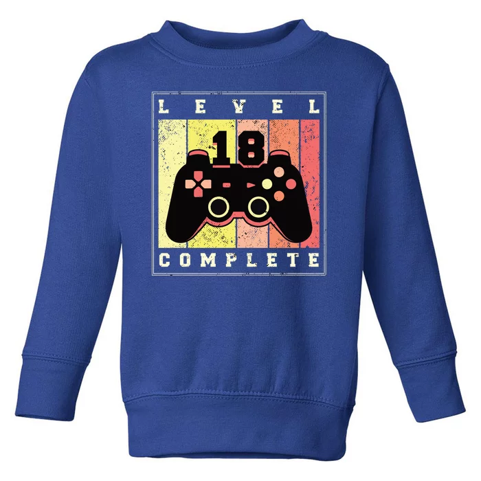 Level 18 Complete Gaming 18th Birthday Toddler Sweatshirt