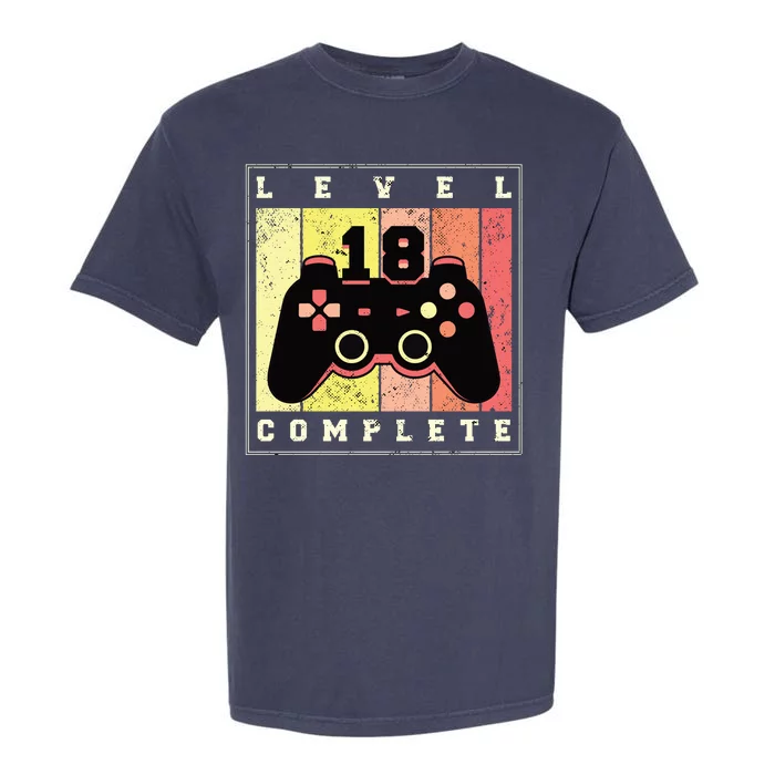 Level 18 Complete Gaming 18th Birthday Garment-Dyed Heavyweight T-Shirt