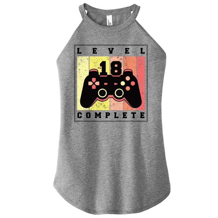 Level 18 Complete Gaming 18th Birthday Women’s Perfect Tri Rocker Tank