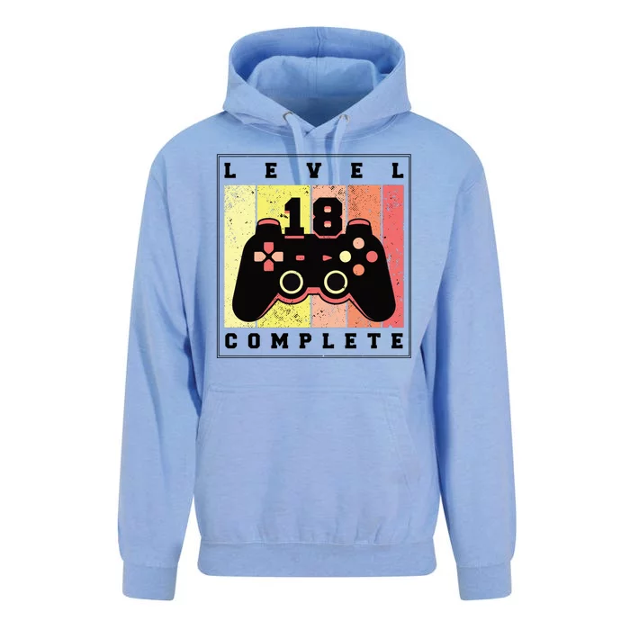 Level 18 Complete Gaming 18th Birthday Unisex Surf Hoodie