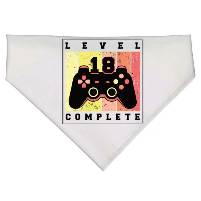 Level 18 Complete Gaming 18th Birthday USA-Made Doggie Bandana