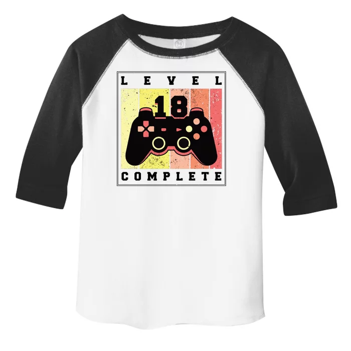 Level 18 Complete Gaming 18th Birthday Toddler Fine Jersey T-Shirt