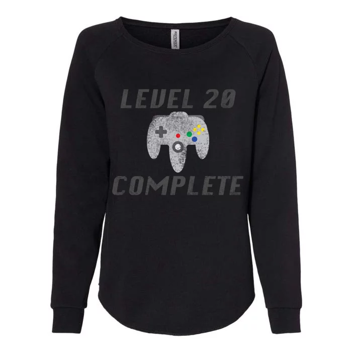 Level 20 Complete 20th Birthday Womens California Wash Sweatshirt