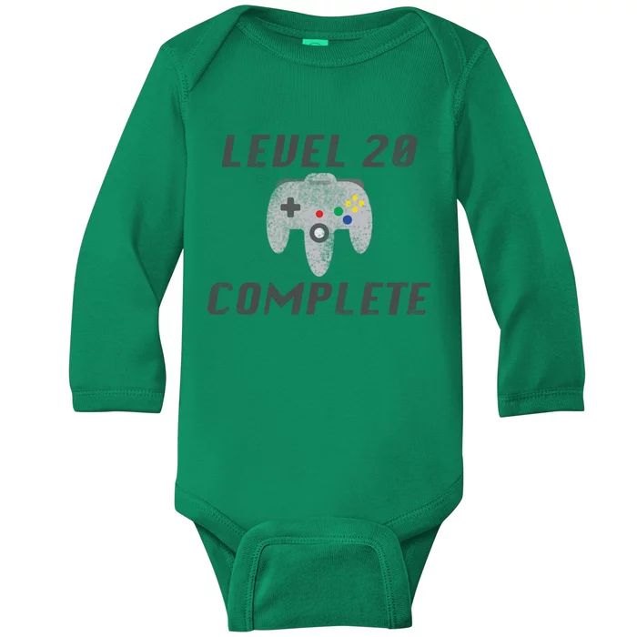 Level 20 Complete 20th Birthday Baby Long Sleeve Bodysuit