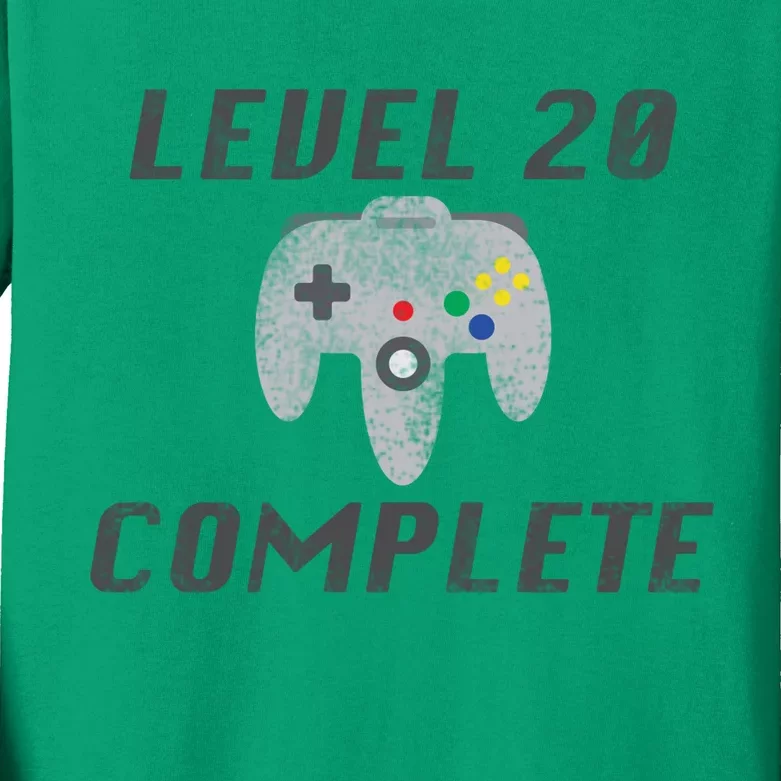 Level 20 Complete 20th Birthday Kids Long Sleeve Shirt