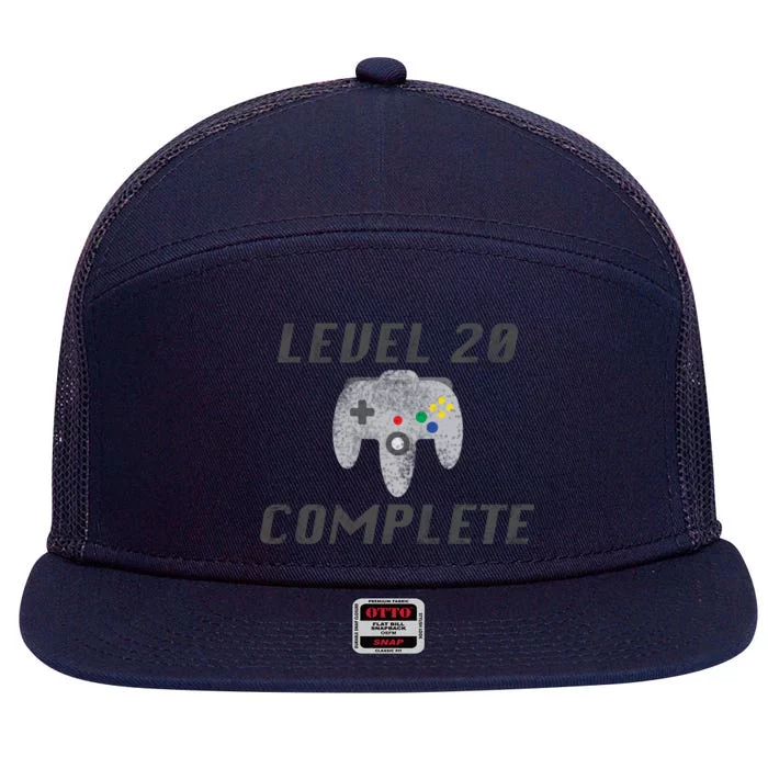 Level 20 Complete 20th Birthday 7 Panel Mesh Trucker Snapback Hat