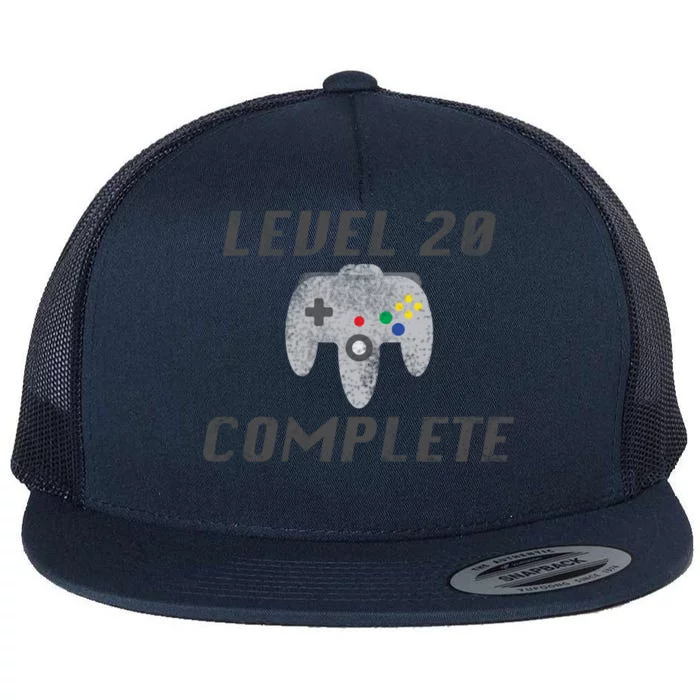 Level 20 Complete 20th Birthday Flat Bill Trucker Hat