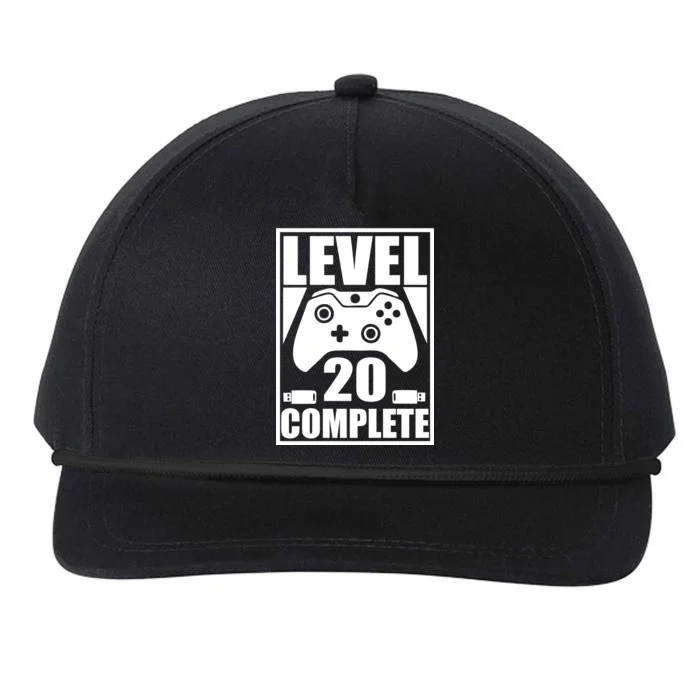 Level 20 Complete Gaming 20th Birthday Snapback Five-Panel Rope Hat