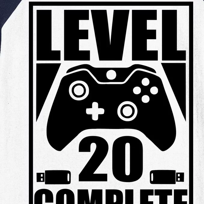 Level 20 Complete Gaming 20th Birthday Baseball Sleeve Shirt