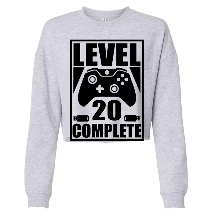 Level 20 Complete Gaming 20th Birthday Cropped Pullover Crew