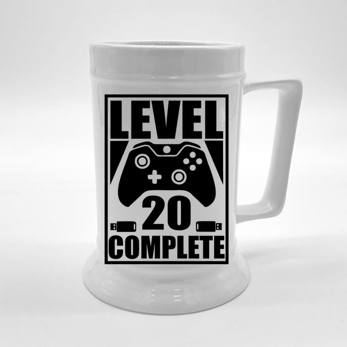 Level 20 Complete Gaming 20th Birthday Front & Back Beer Stein