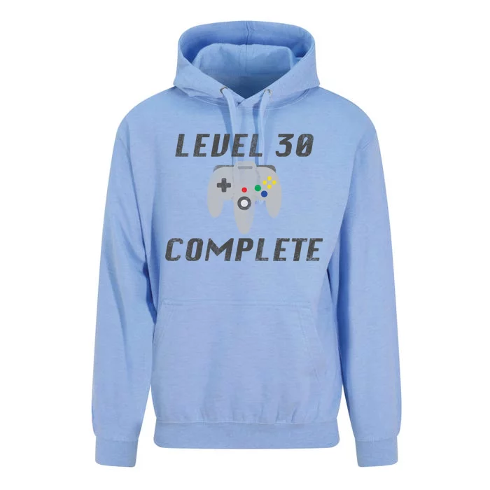 Level 30 Complete 30th Birthday Unisex Surf Hoodie