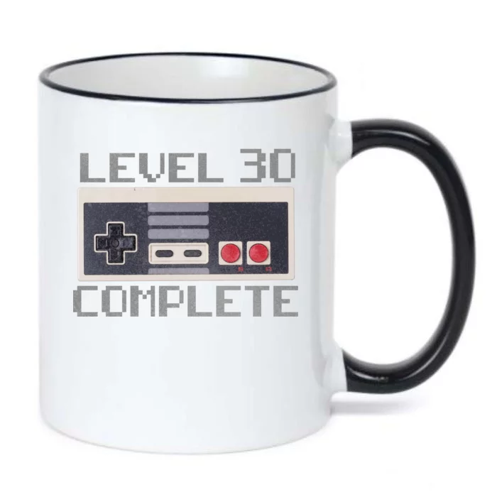 Level 30 Complete Retro Gamer 30th Birthday Black Color Changing Mug