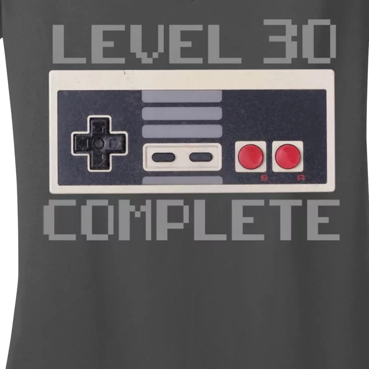 Level 30 Complete Retro Gamer 30th Birthday Women's V-Neck T-Shirt