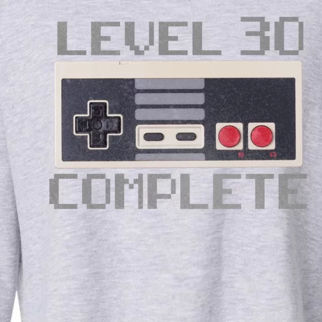 Level 30 Complete Retro Gamer 30th Birthday Cropped Pullover Crew