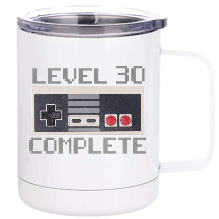 Level 30 Complete Retro Gamer 30th Birthday Front & Back 12oz Stainless Steel Tumbler Cup