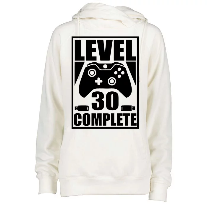 Level 30 Complete Video Gamer 30th Birthday Womens Funnel Neck Pullover Hood