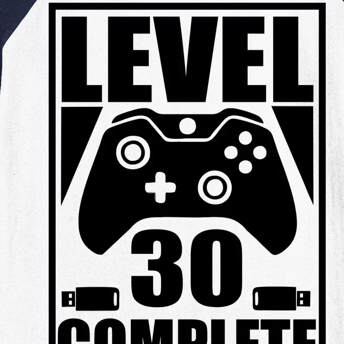 Level 30 Complete Video Gamer 30th Birthday Baseball Sleeve Shirt