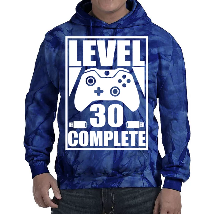 Level 30 Complete Video Gamer 30th Birthday Tie Dye Hoodie