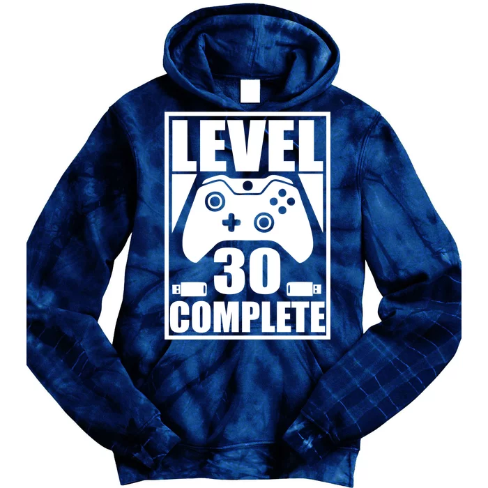 Level 30 Complete Video Gamer 30th Birthday Tie Dye Hoodie