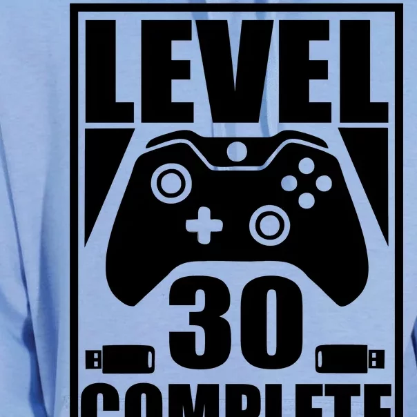 Level 30 Complete Video Gamer 30th Birthday Unisex Surf Hoodie