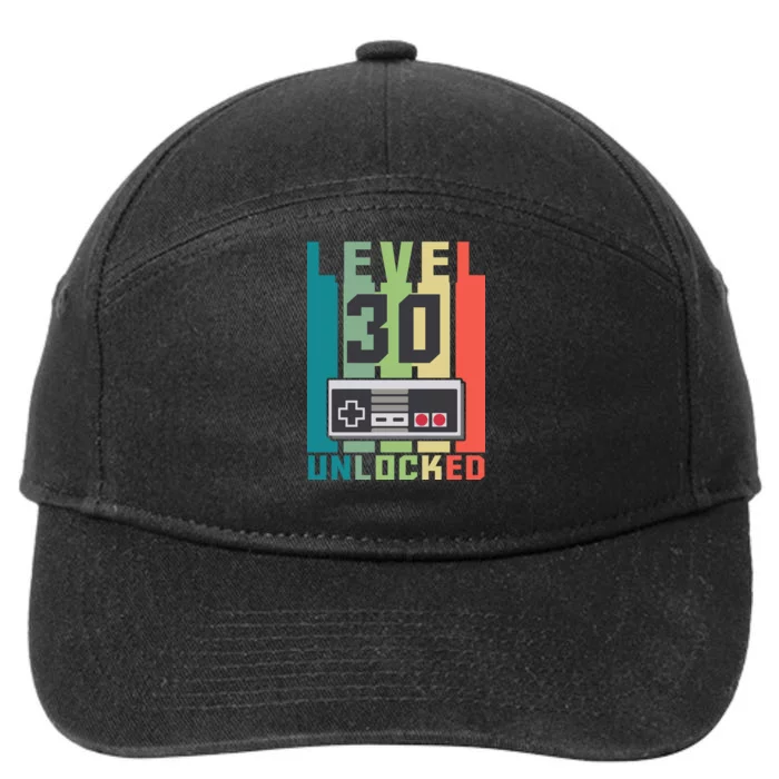 Level 30 Unlocked Funny Retro Gamer Birthday 7-Panel Snapback Hat