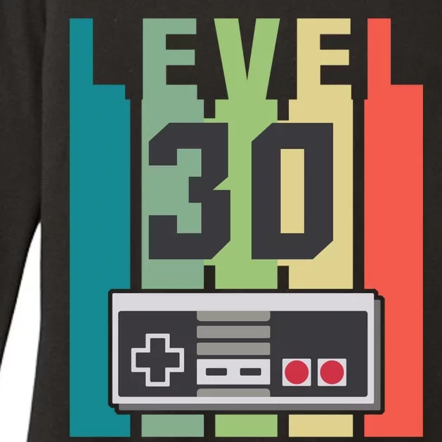 Level 30 Unlocked Funny Retro Gamer Birthday Womens CVC Long Sleeve Shirt